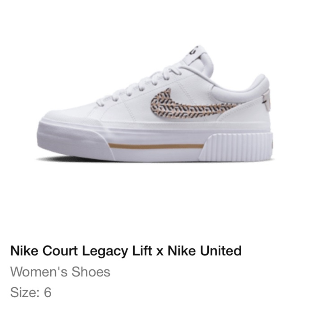 Nike Women's White and Brown Court Legacy Lift Sneakers